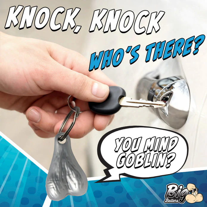 Big Ballers Nuts Keychain - Silver - Image 3