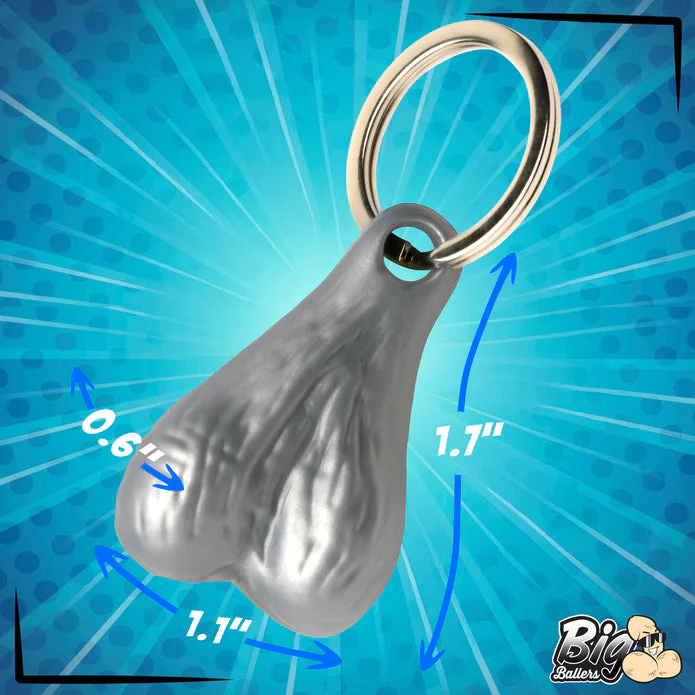 Big Ballers Nuts Keychain - Silver - Image 4