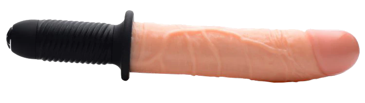 Onslaught 13 Mode XL Vibrating Dildo Thruster by Master Series - FLESH