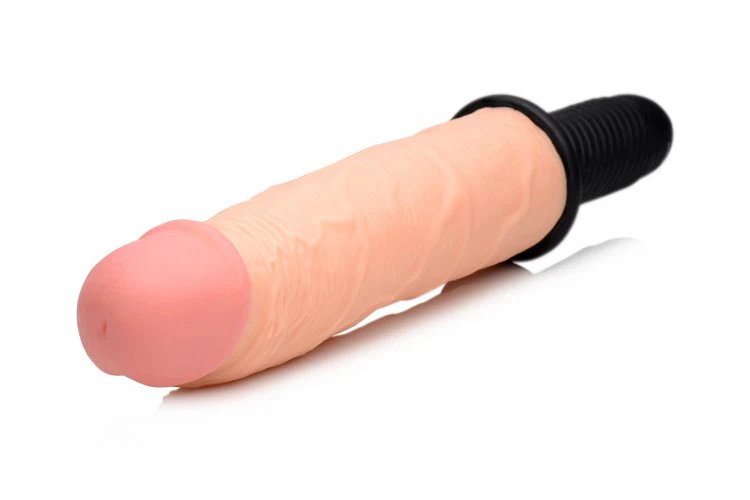 Onslaught 13 Mode XXL Vibrating Giant Dildo Thruster by Master Series - FLESH - Image 3