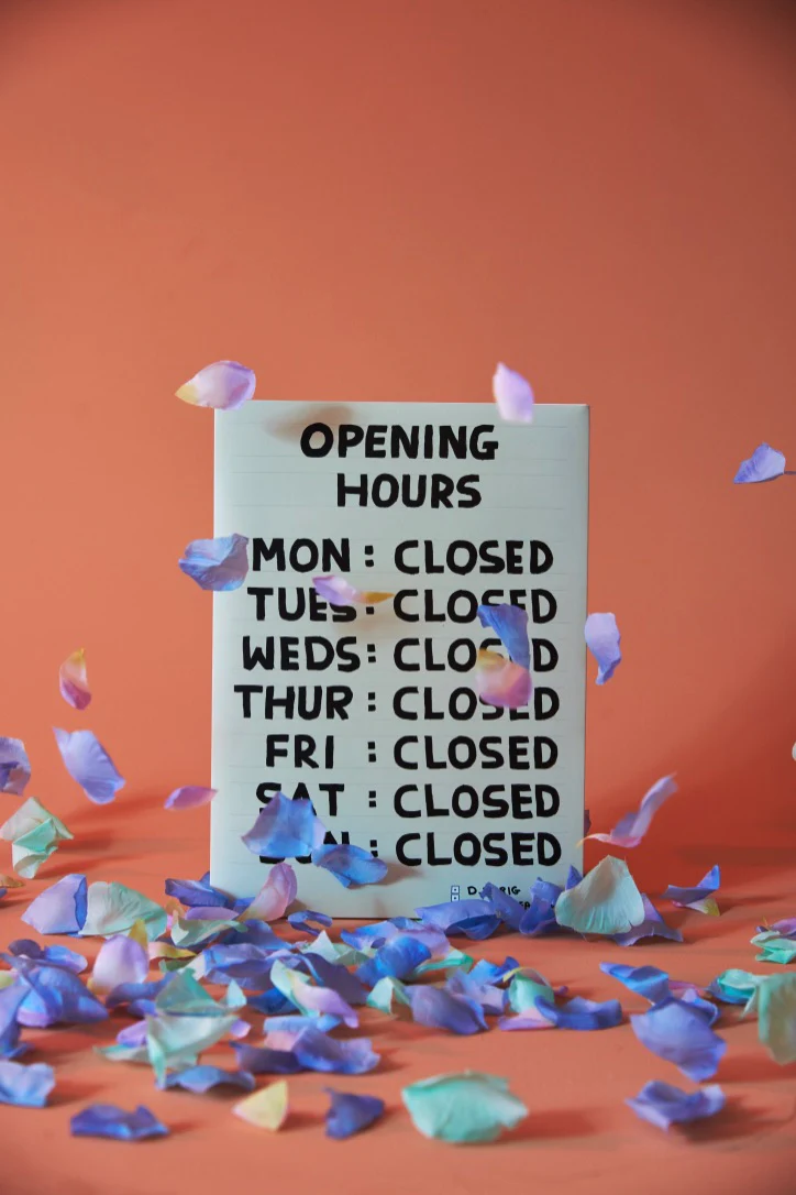 Opening Hours Tea Towel - Third Drawer Down X David Shrigley - Image 4
