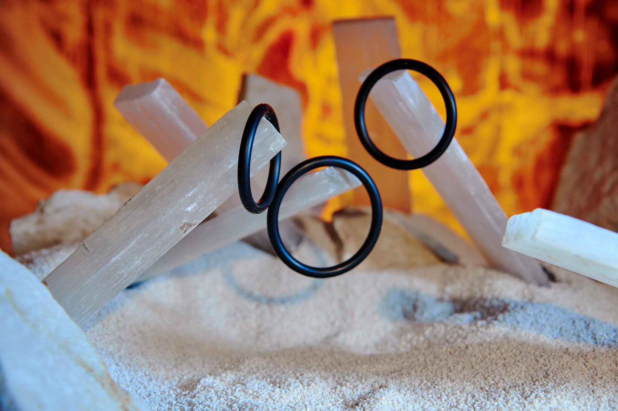 OptiMALE 3 C-Ring Set Silicone Cock Ring Thin (3 Piece Kit) - Black - Image 4