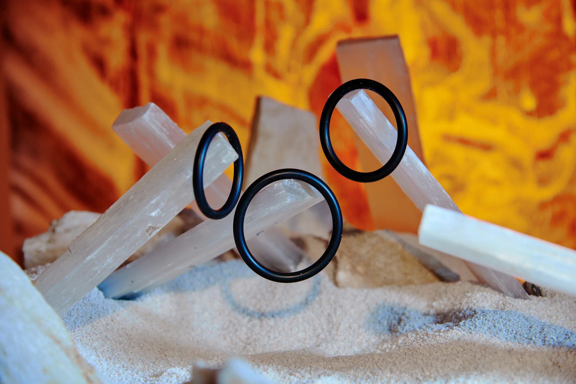 OptiMALE 3 C-Ring Set Silicone Cock Ring Thin (3 Piece Kit) - Black - Image 5
