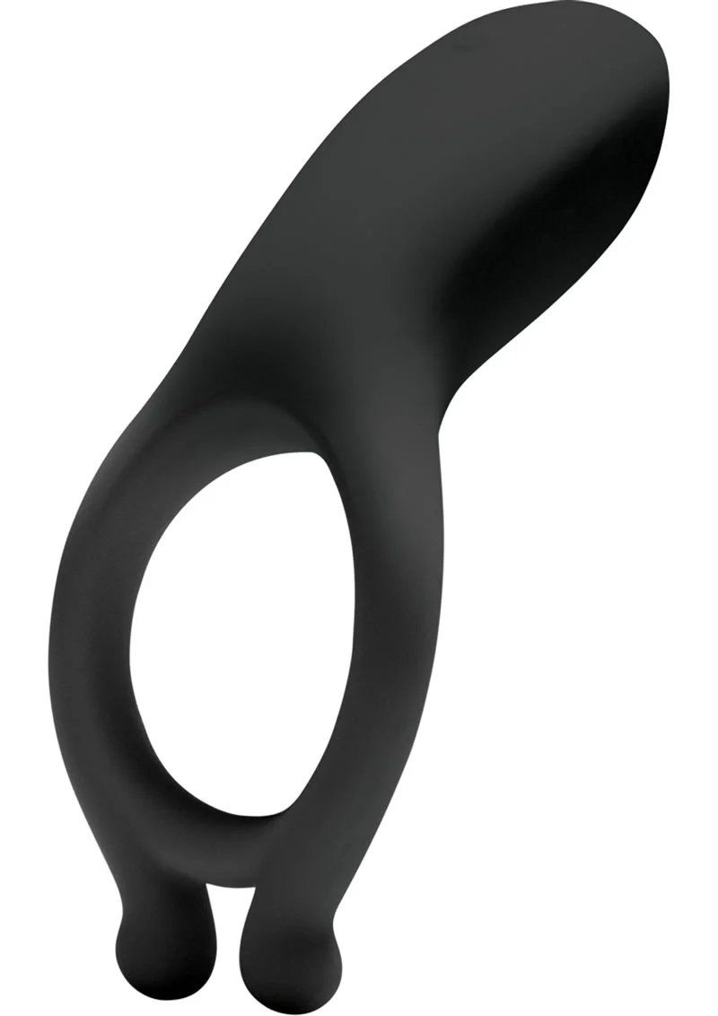 OptiMALE Rechargeable Silicone Vibrating Taint C-Ring - Black - Image 3
