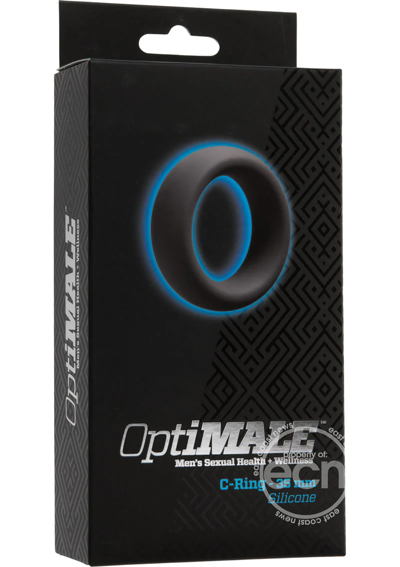 OptiMALE Silicone Cock Ring 35mm - Black - Image 5