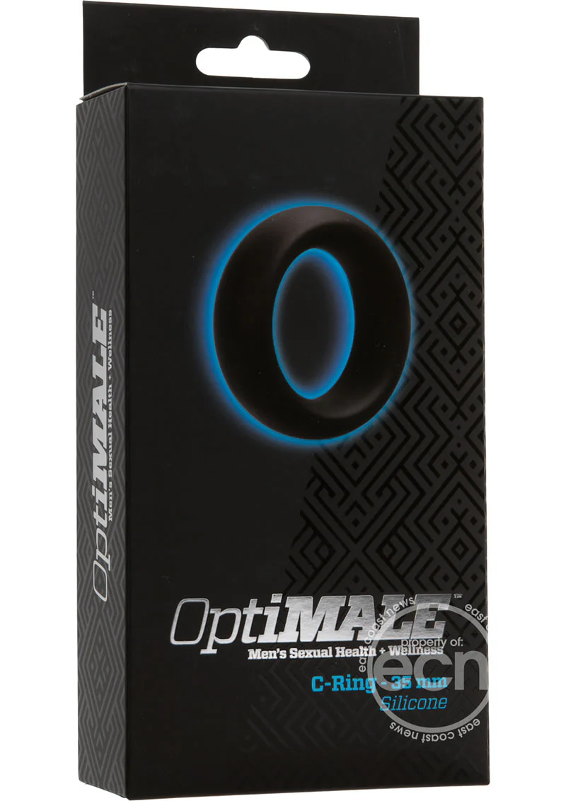 OptiMALE Silicone Cock Ring 35mm - Black - Image 6