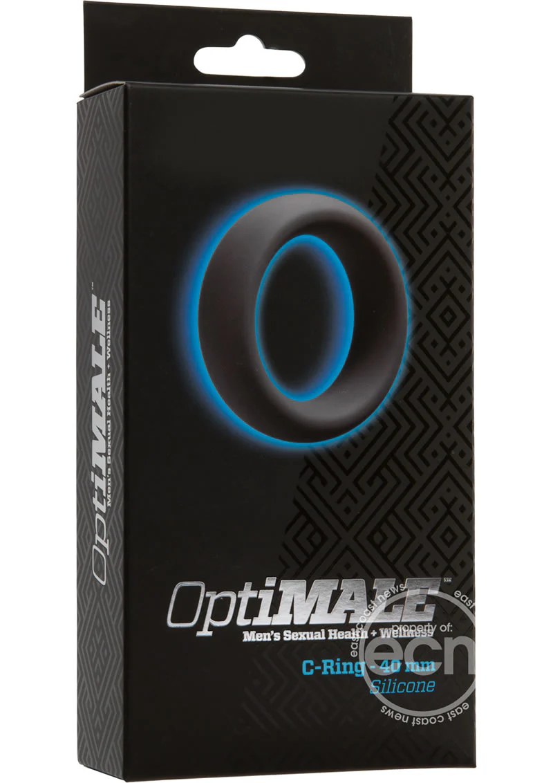 OptiMALE Silicone Cock Ring 40mm - Black - Image 3