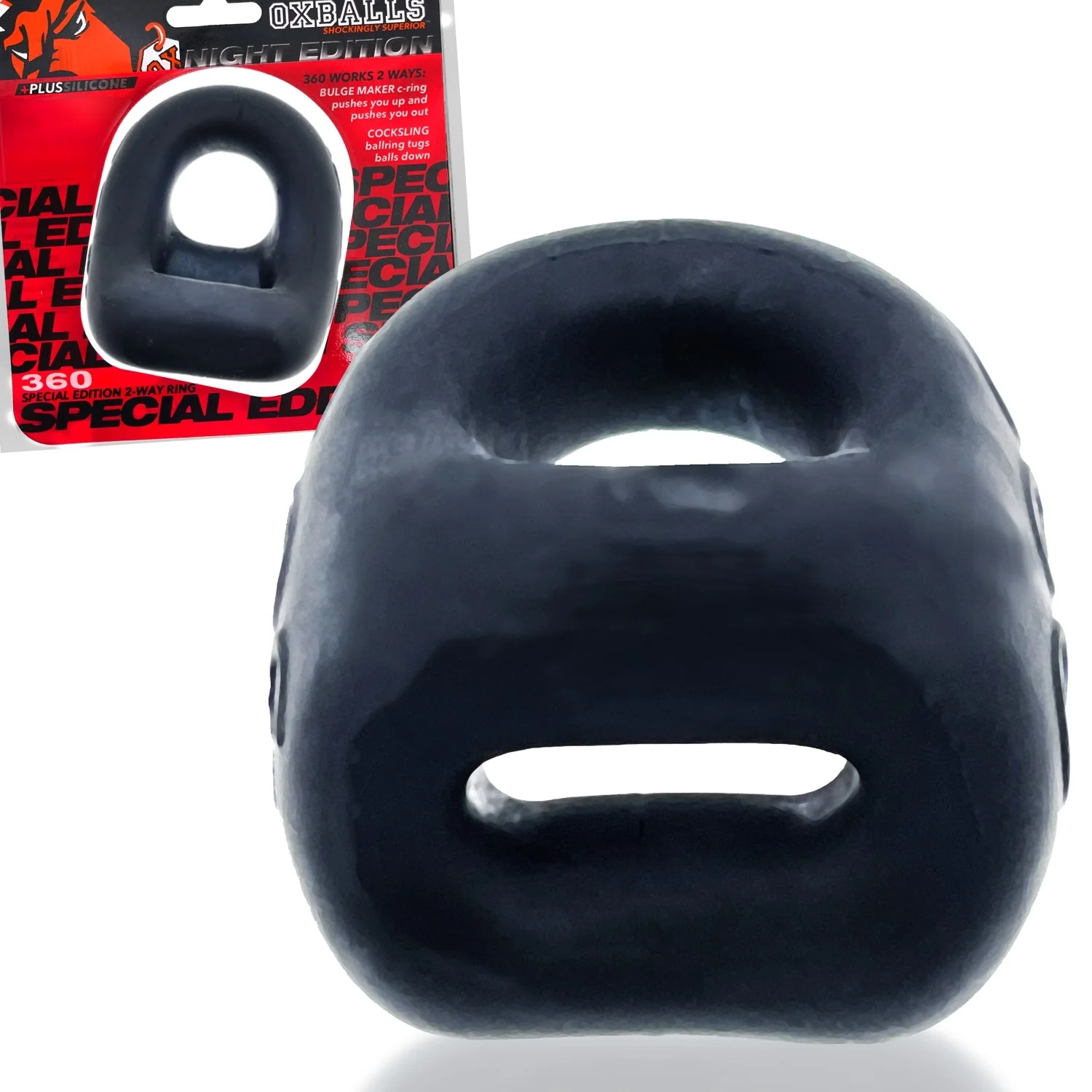 Oxballs 360 2-Way Cockring And Ballsling Night Edition - Image 3