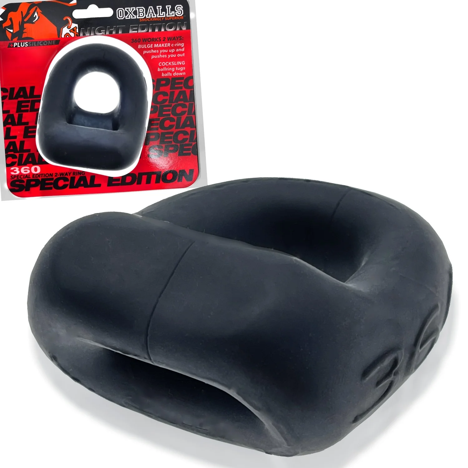 Oxballs 360 2-Way Cockring And Ballsling Night Edition - Image 4