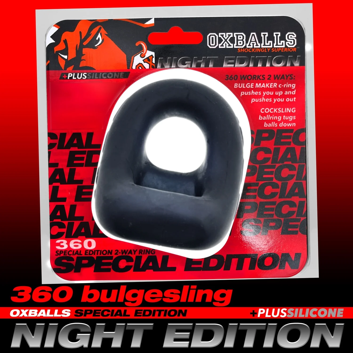 Oxballs 360 2-Way Cockring And Ballsling Night Edition - Image 6