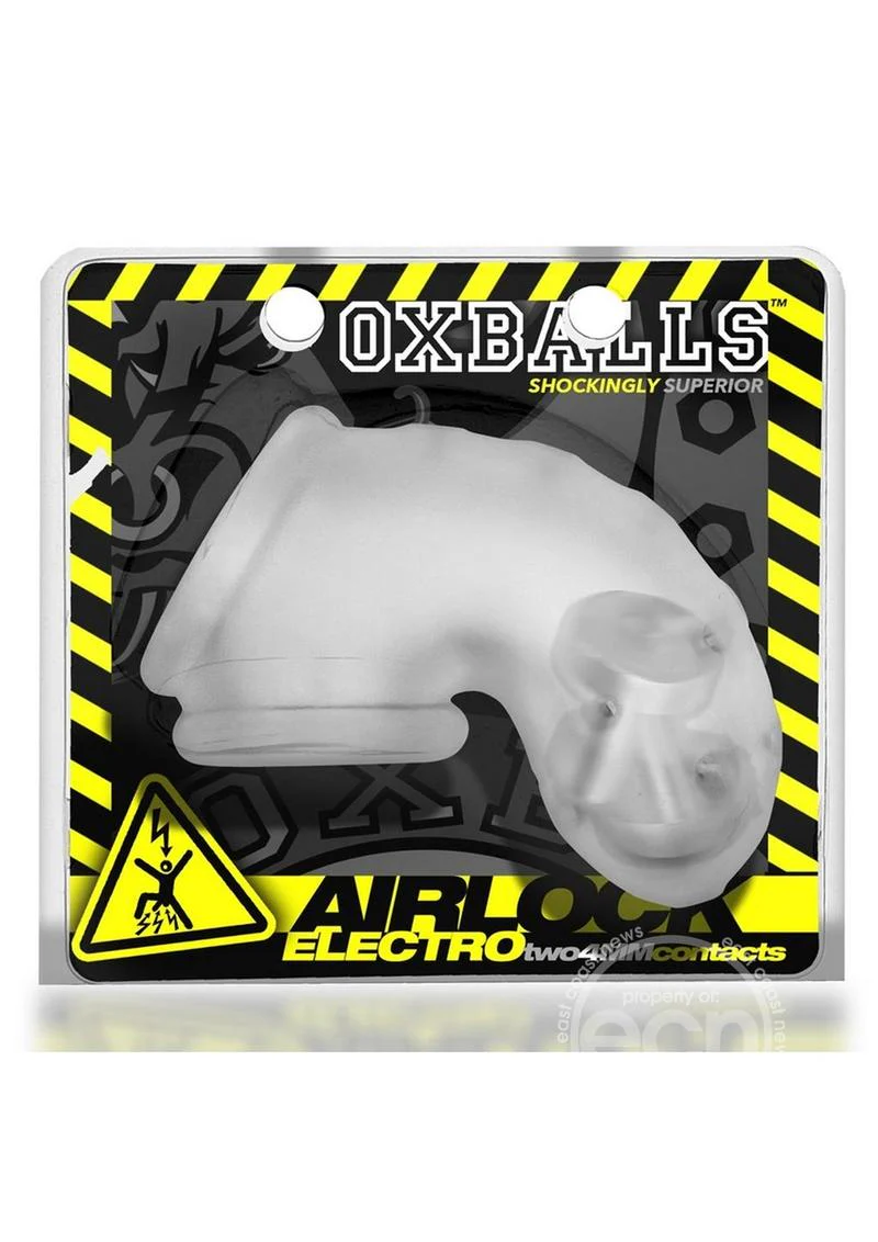 Oxballs Airlock Electro Air-Lite Vented Silicone Chastity - Clear Ice - Image 2
