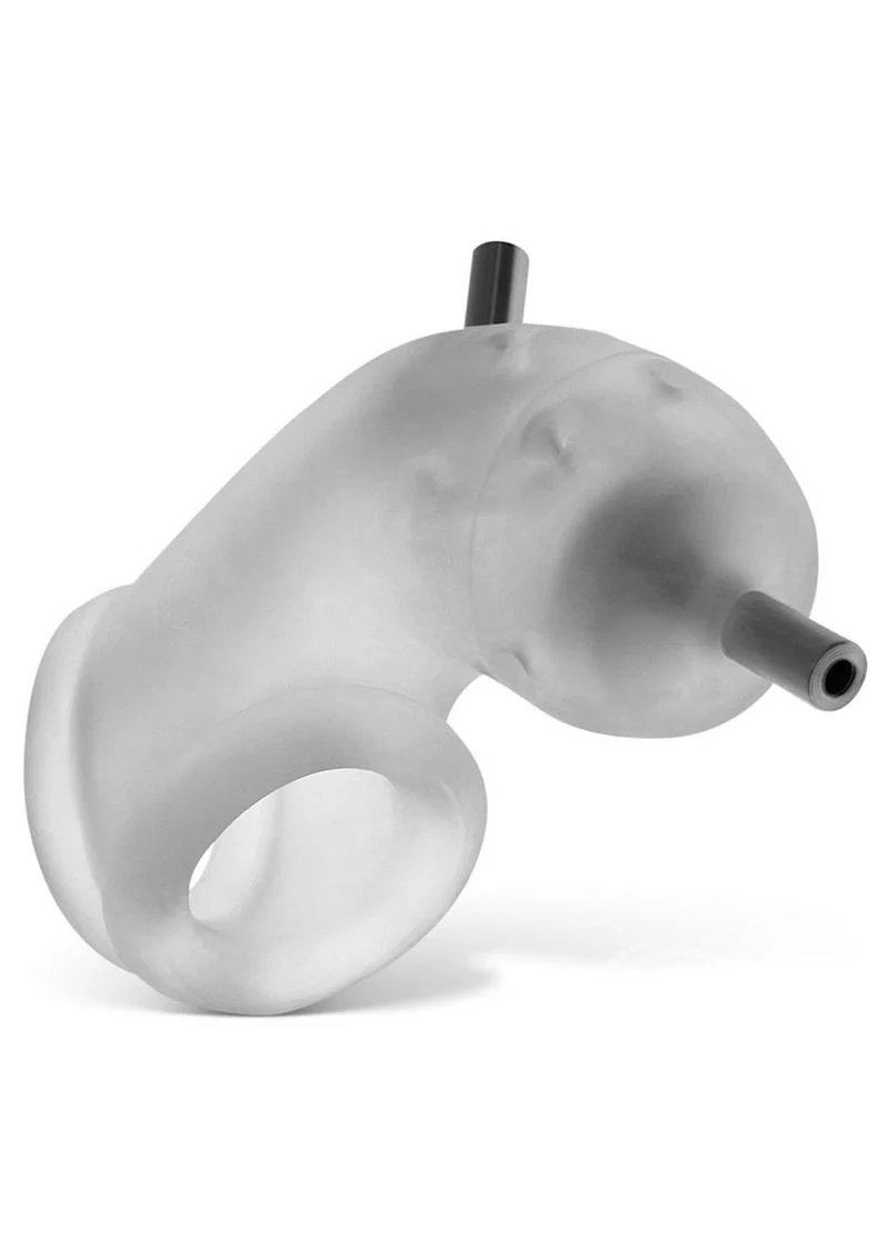 Oxballs Airlock Electro Air-Lite Vented Silicone Chastity - Clear Ice - Image 3