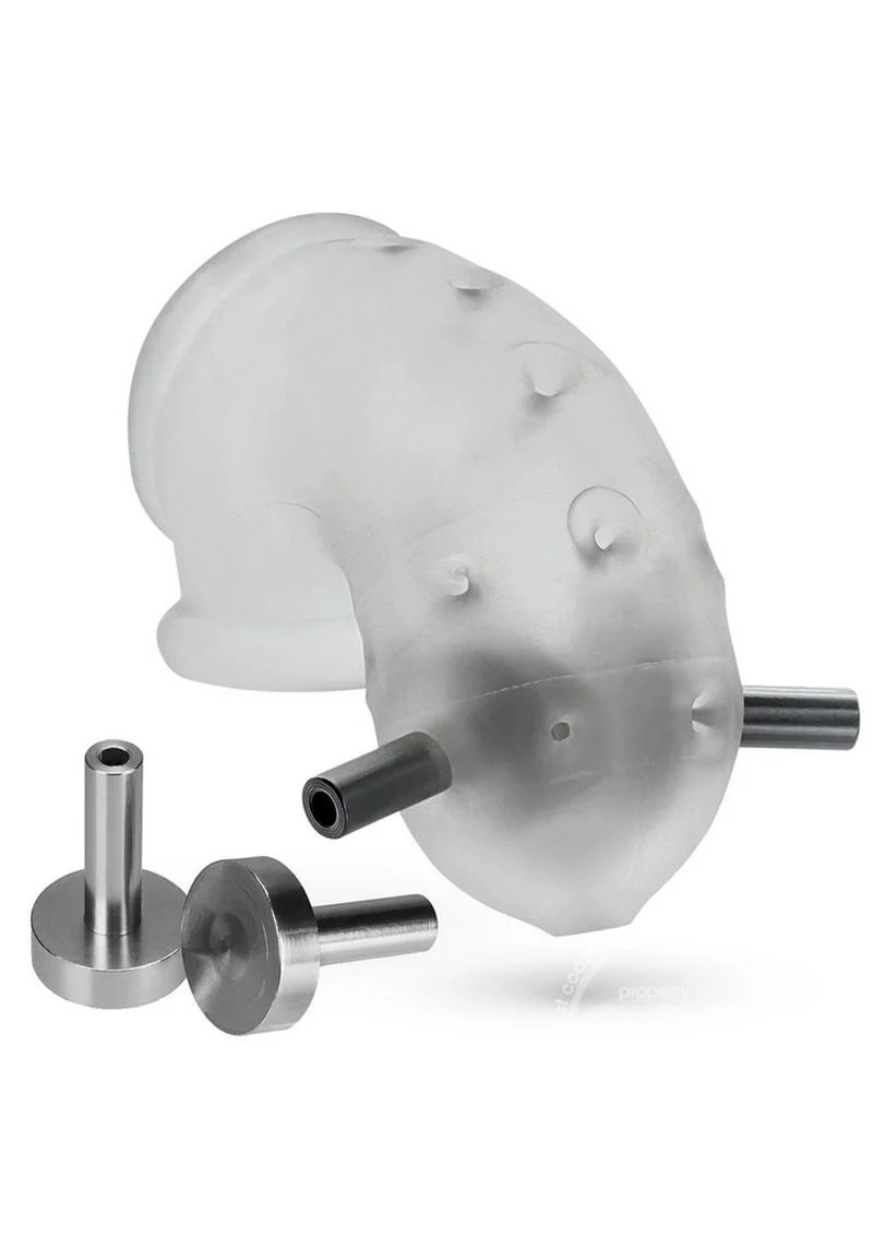 Oxballs Airlock Electro Air-Lite Vented Silicone Chastity - Clear Ice - Image 4