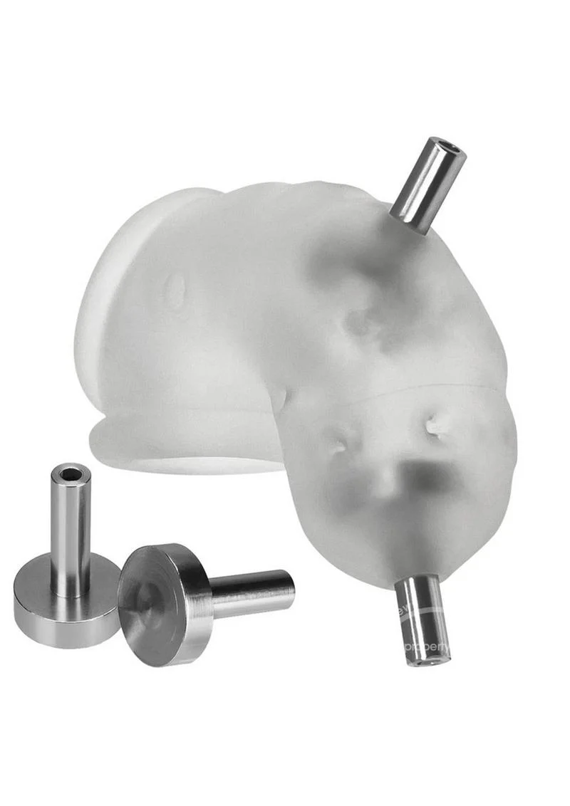 Oxballs Airlock Electro Air-Lite Vented Silicone Chastity - Clear Ice - Image 5