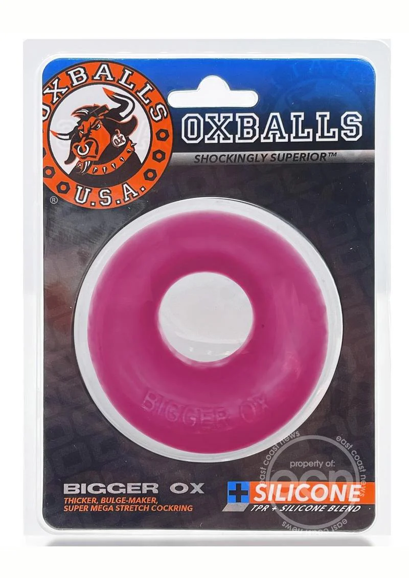 Oxballs Bigger Ox Silicone Cock Ring - Hot Pink Ice - Image 3