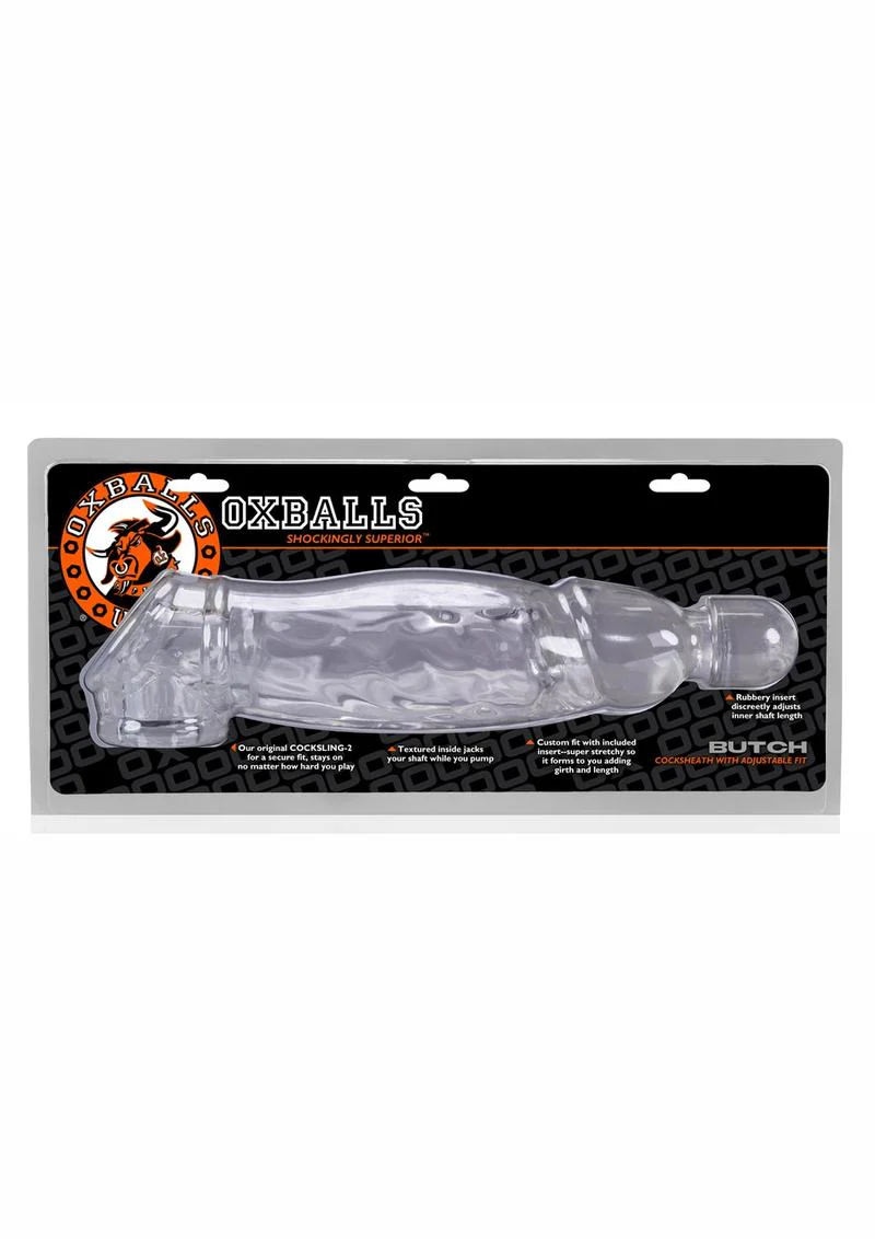 Oxballs Butch Cocksheath With Adjustable Fit Penis Sleeve Clear - Image 4