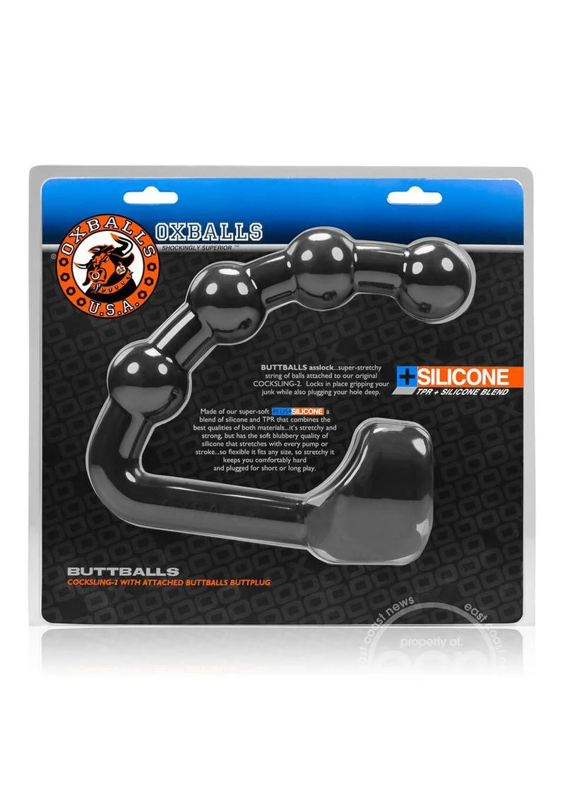 Oxballs Buttballs Silicone Blend Cocksling 2 With Attached Buttplug - Image 3