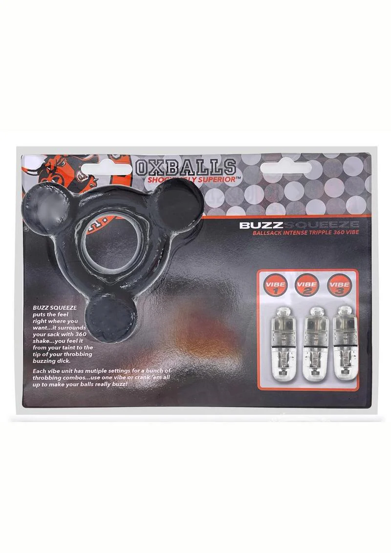 Oxballs Buzz Squeeze Vibrating Ballstretcher - Black - Image 3