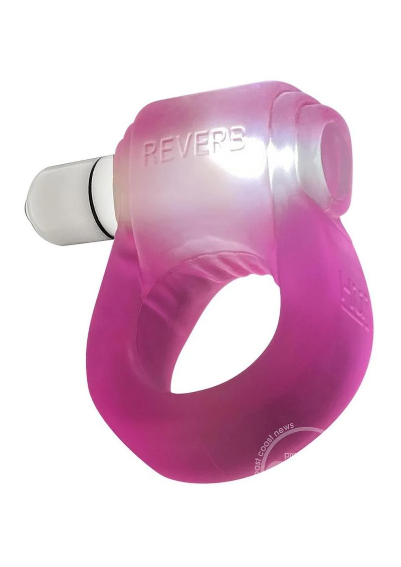 Oxballs Glowdick Silicone Cockring with LED - Pink Ice - Image 4