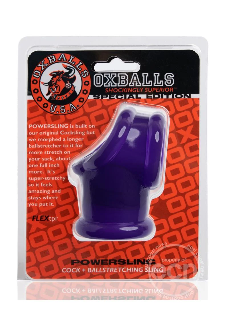 Oxballs Powersling Cock & Ball Stretching Sling Purple - Image 2