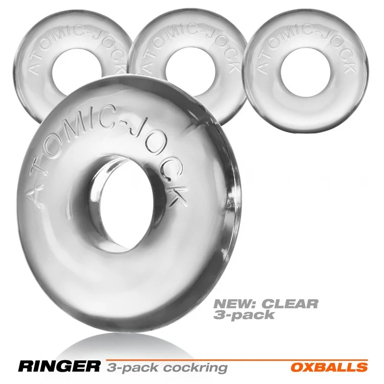 Oxballs Ringer Donut Cockring 3 Pack Clear - Image 2