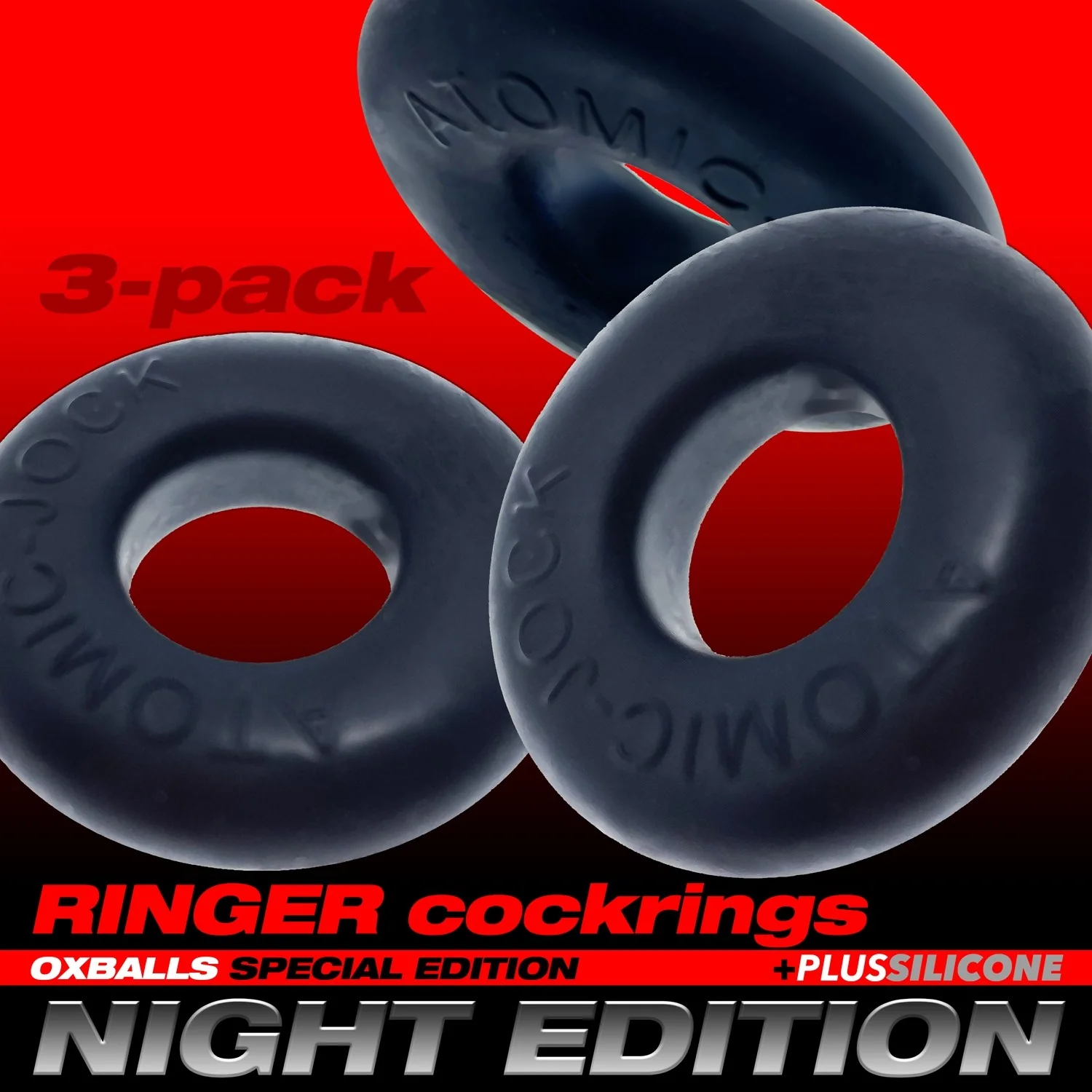 Oxballs Ringer Donut Cockring 3 Pack Night Edition - Image 3