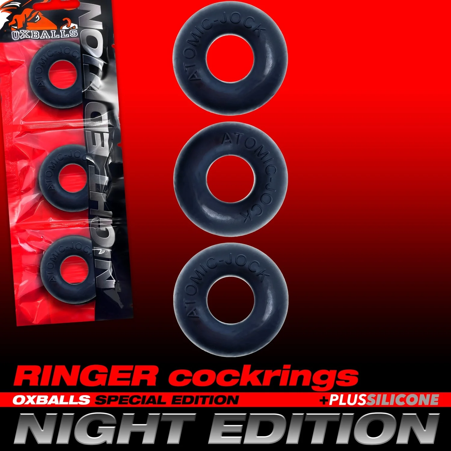 Oxballs Ringer Donut Cockring 3 Pack Night Edition - Image 4