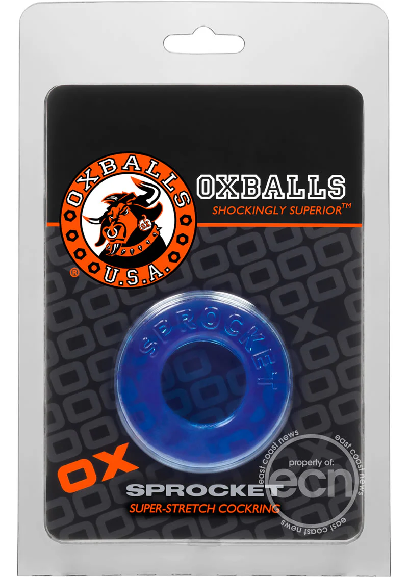 Oxballs Sprocket Super Stretch Cockring Ice Blue - Image 3