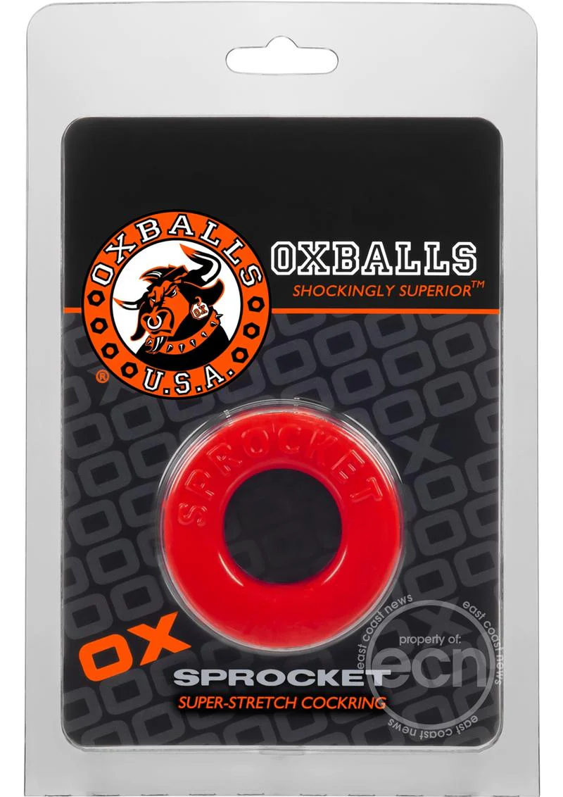 Oxballs Sprocket Super Stretch Cockring RED - Image 2