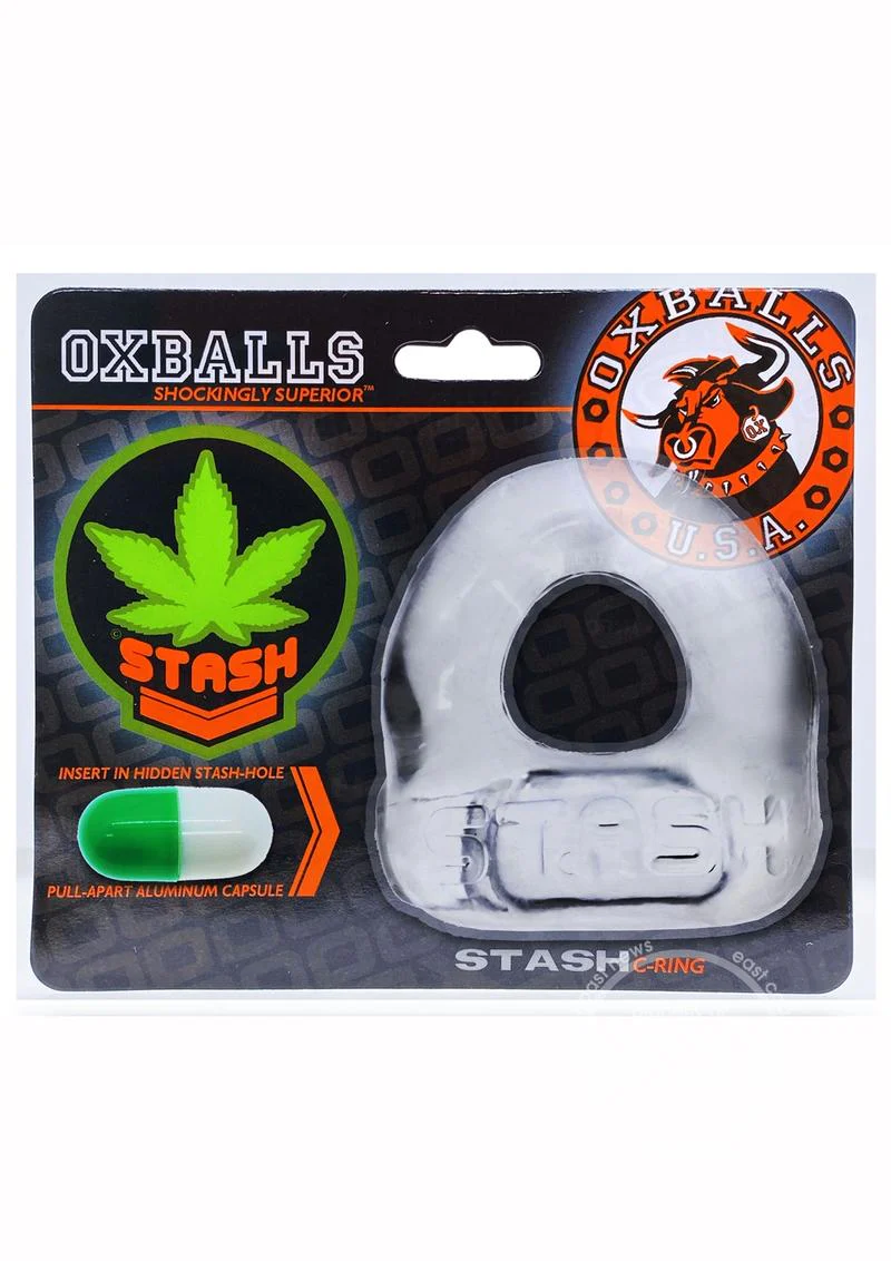 Oxballs Stash Cock Ring With Capsule Insert - Clear - Image 2