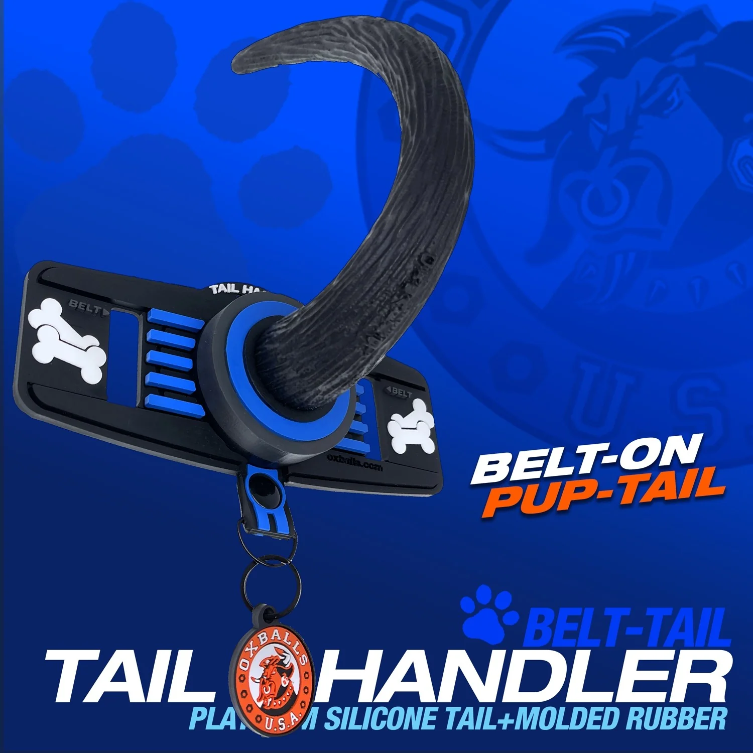 Oxballs Tail Handler Belt Strap Silicone Tail - Blue - Image 13