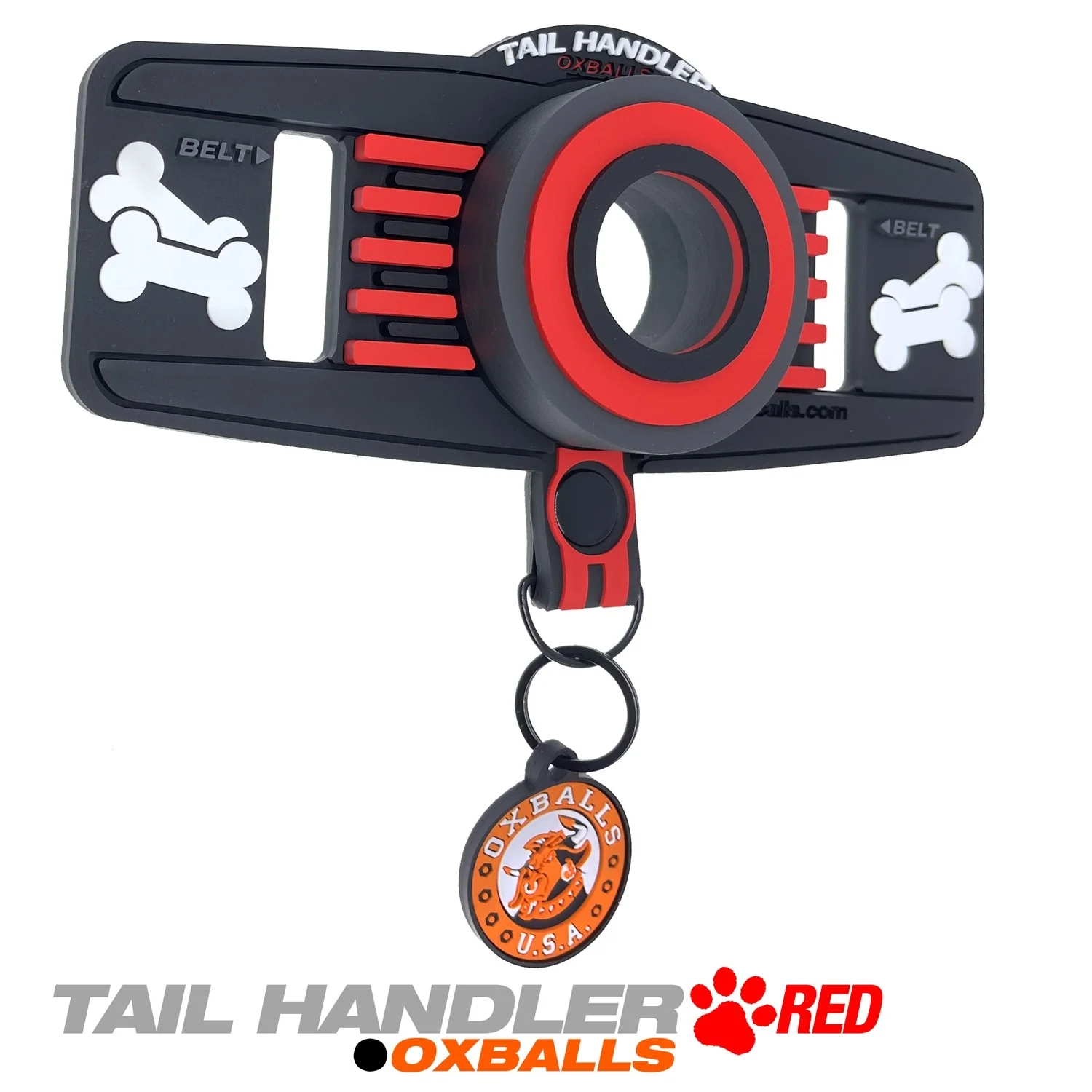 Oxballs Tail Handler Belt Strap Silicone Tail - Red - Image 2
