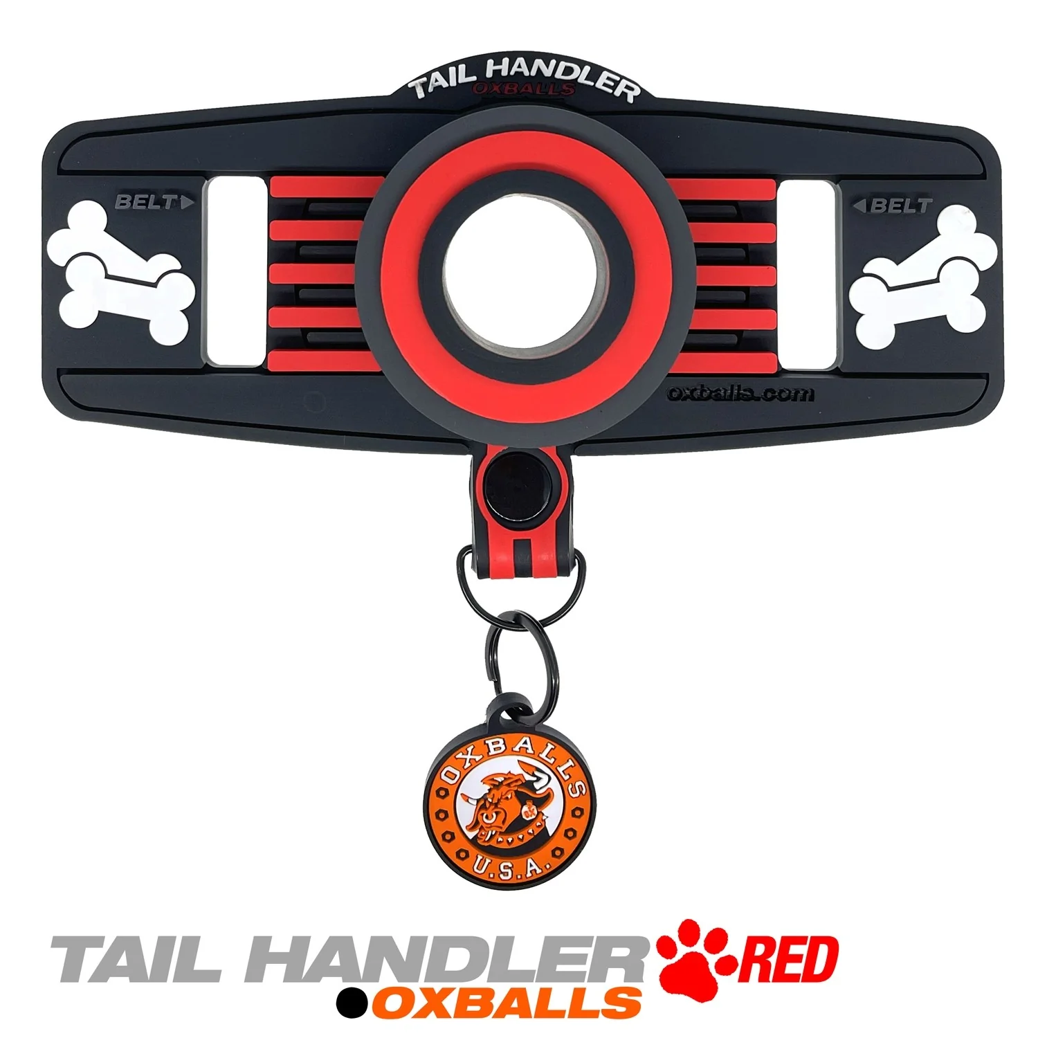 Oxballs Tail Handler Belt Strap Silicone Tail - Red - Image 3
