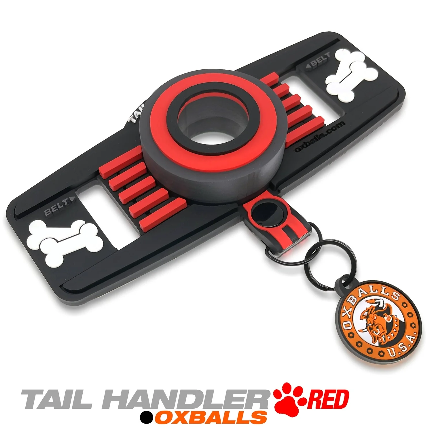 Oxballs Tail Handler Belt Strap Silicone Tail - Red - Image 4