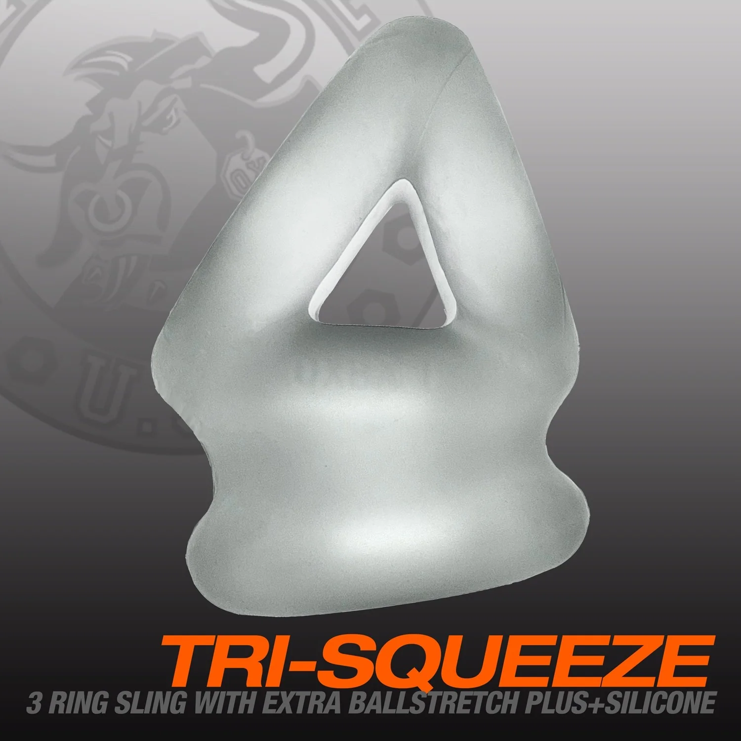 Oxballs Tri-Squeeze Silicone 3-Ring Ball Stretching Sling - Clear Ice - Image 7