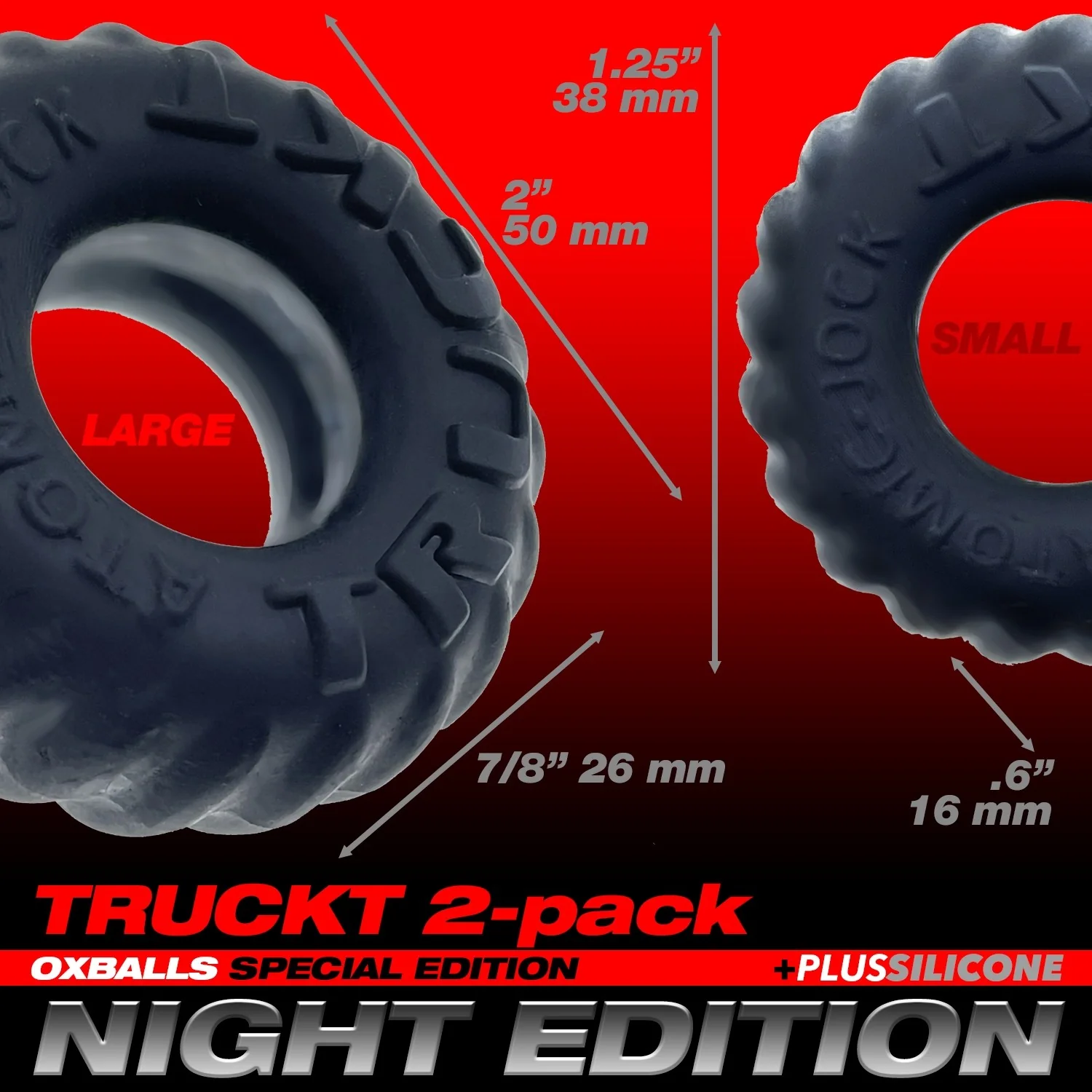 Oxballs Truckt Cock Ring (2 Pack) - Night Edition - Image 18