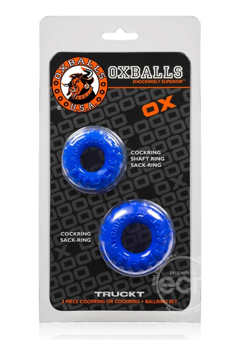 Oxballs Truckt Cock Ring (2 Pack) - Police Blue - Image 5