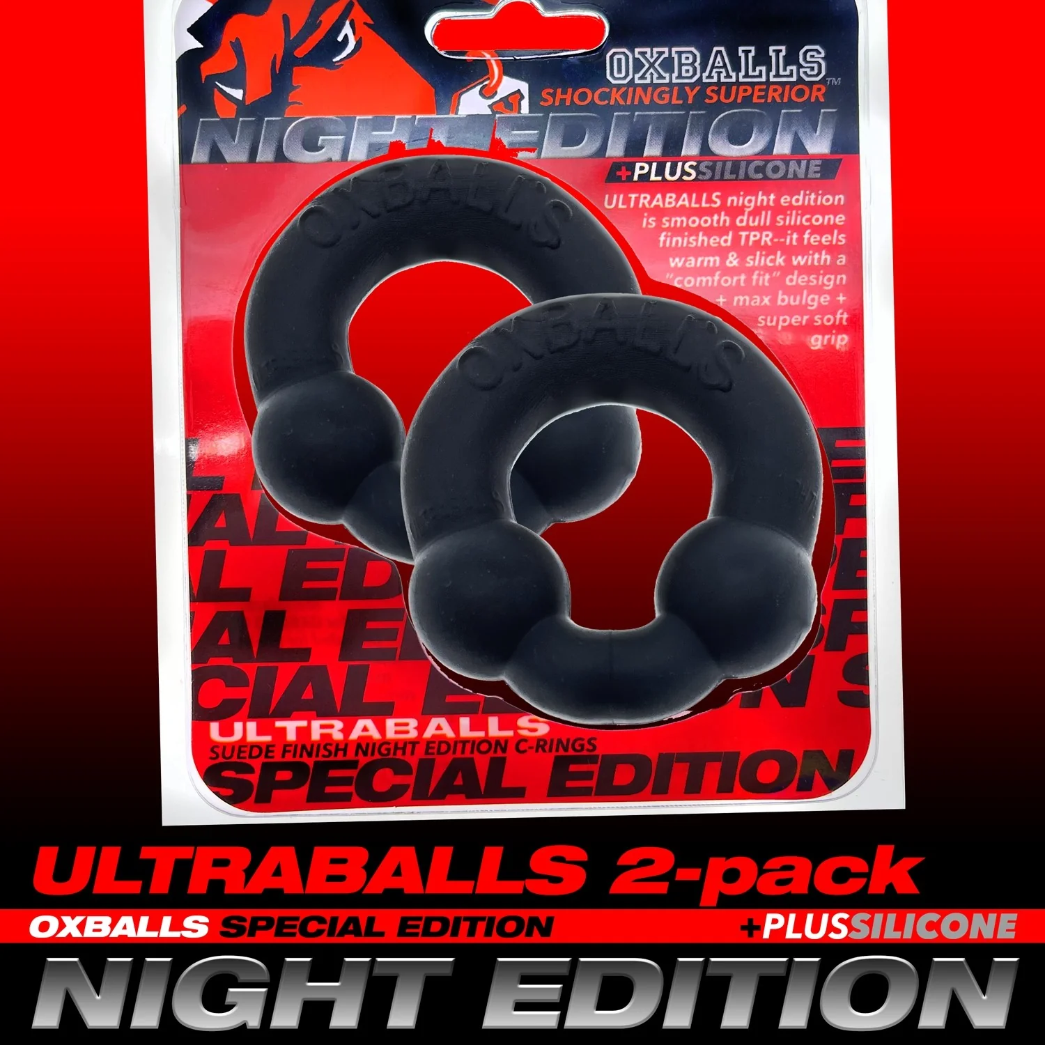 Oxballs Ultraballs Cockring Set 2 Each Per Set Night Edition - Image 12