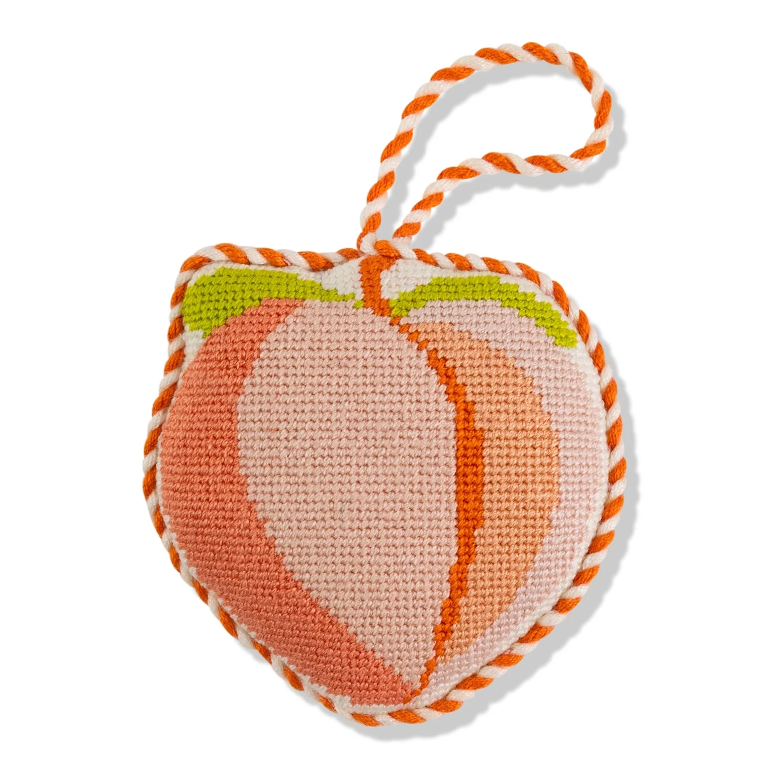 Peach Emoji Needlepoint Ornament - Image 2