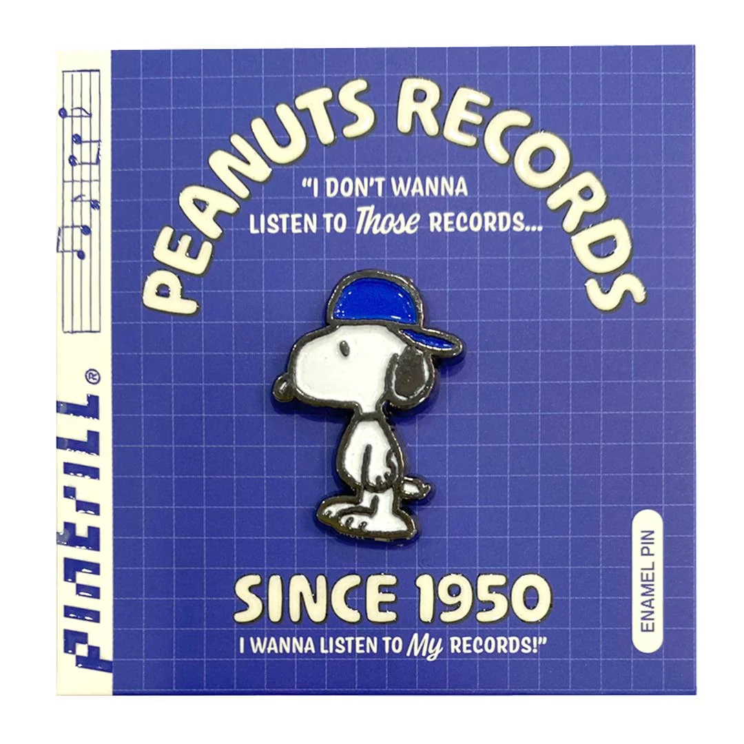 PEANUTS Snoopy Blue Cap Records Pin - Image 2