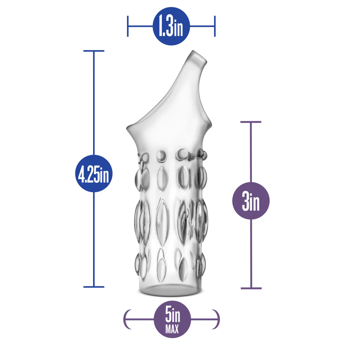 Performance Clear Stretchy Studded Penis Sleeve Ring - Image 2