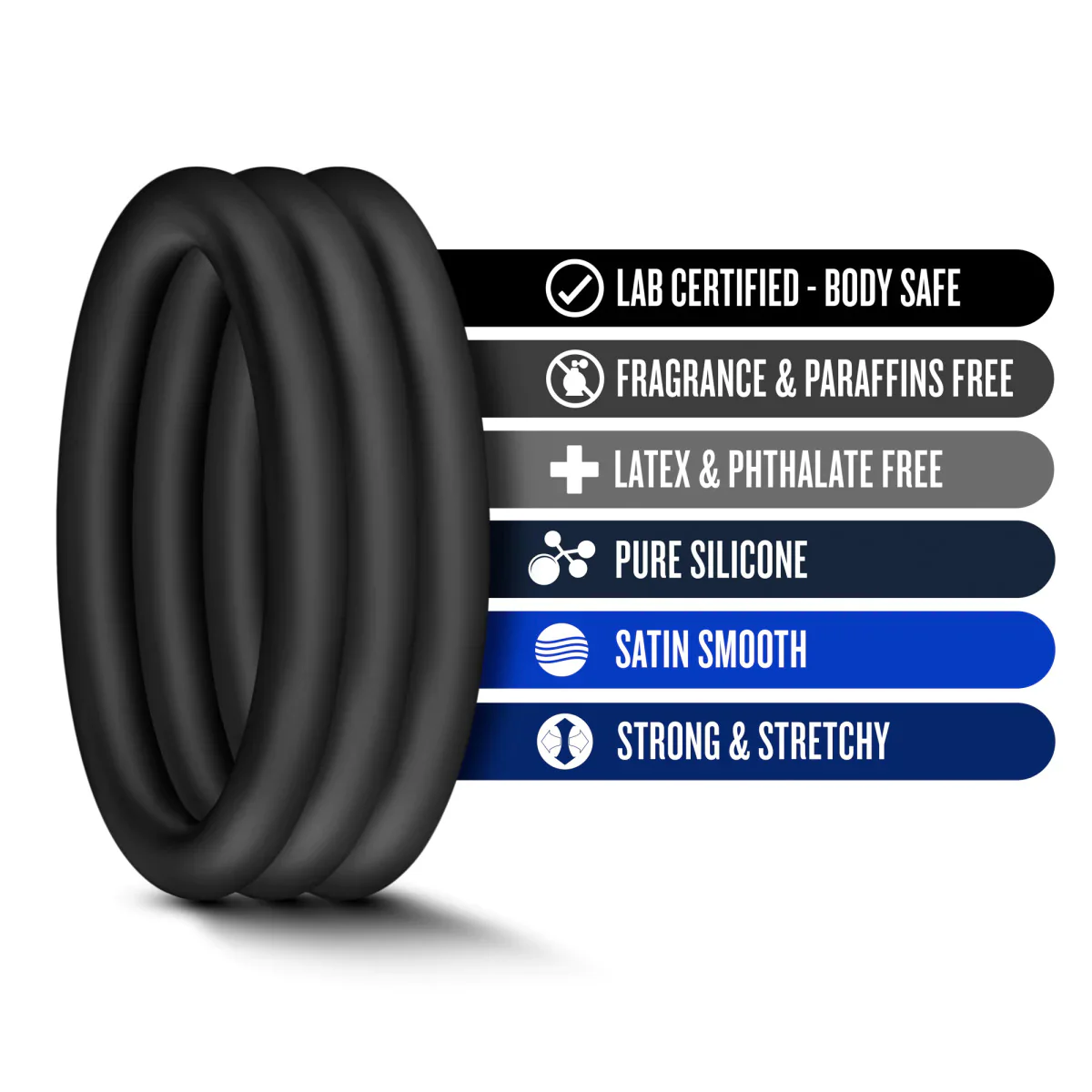 Performance VS1: Black Medium Penis Rings 3-Pack - Image 2