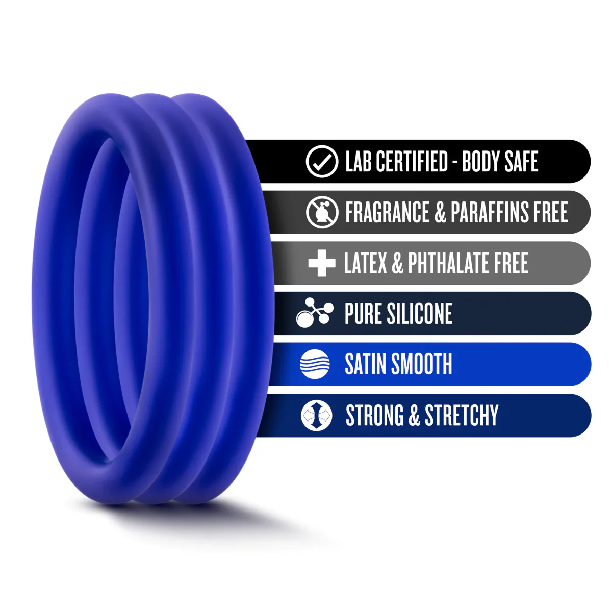 Performance VS1 Pure Premium Silicone Cock Rings Medim - 3 Pack) - Image 3