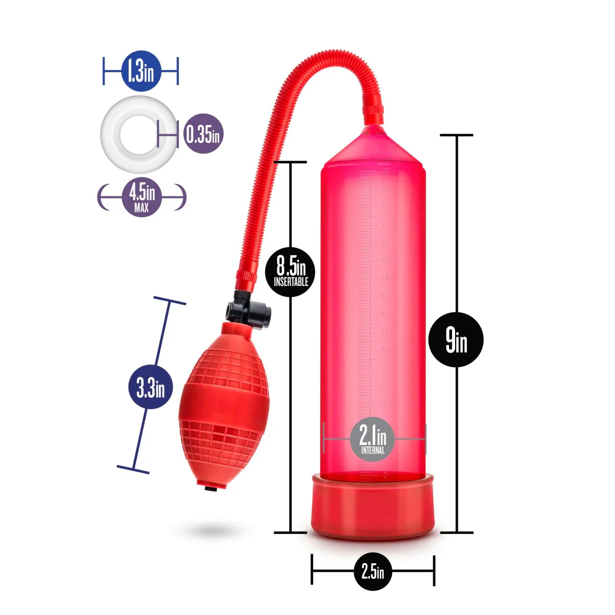 Performance VX101 Beginner's Male Enhancement Red Penis Pump - Image 3