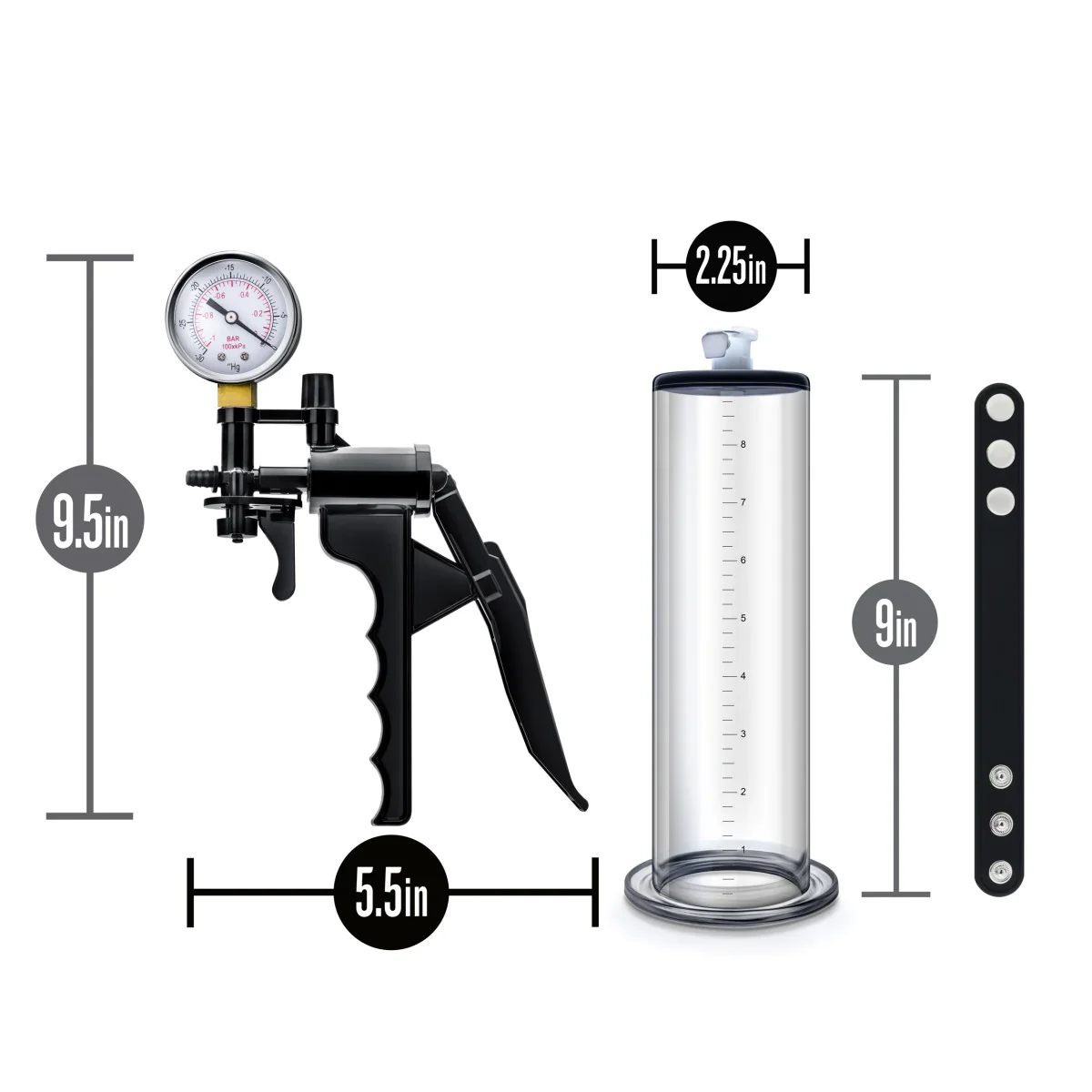 Performance VX8 Premium With Silicone Cock Strap Clear Pump - Image 3