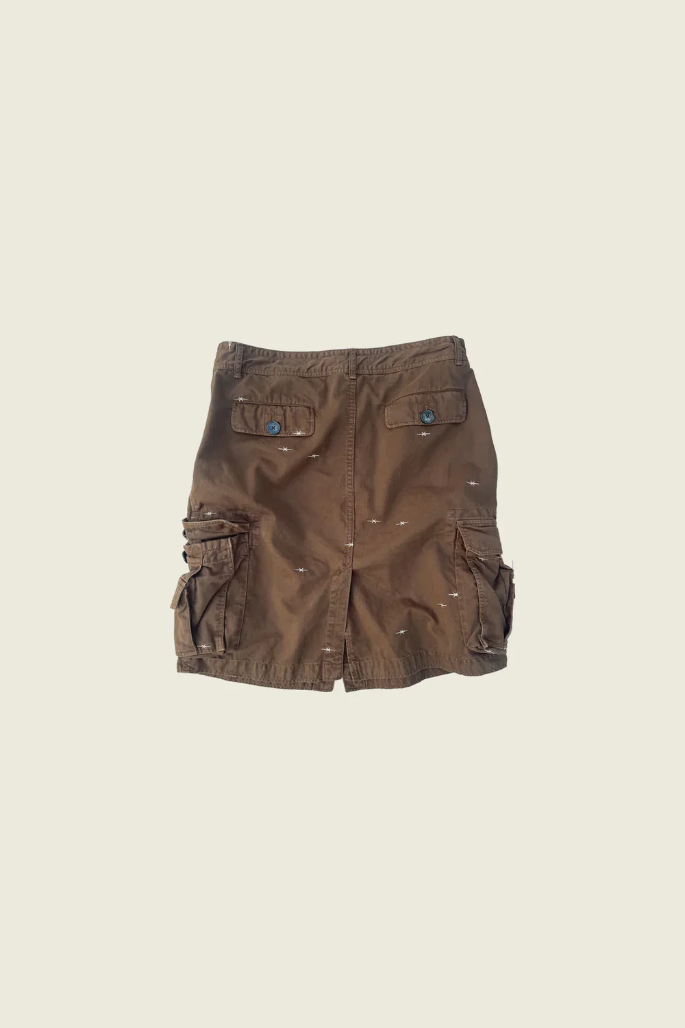 PHIPPS STAR EMBROIDERED CARGO SKIRT BROWN - Image 2