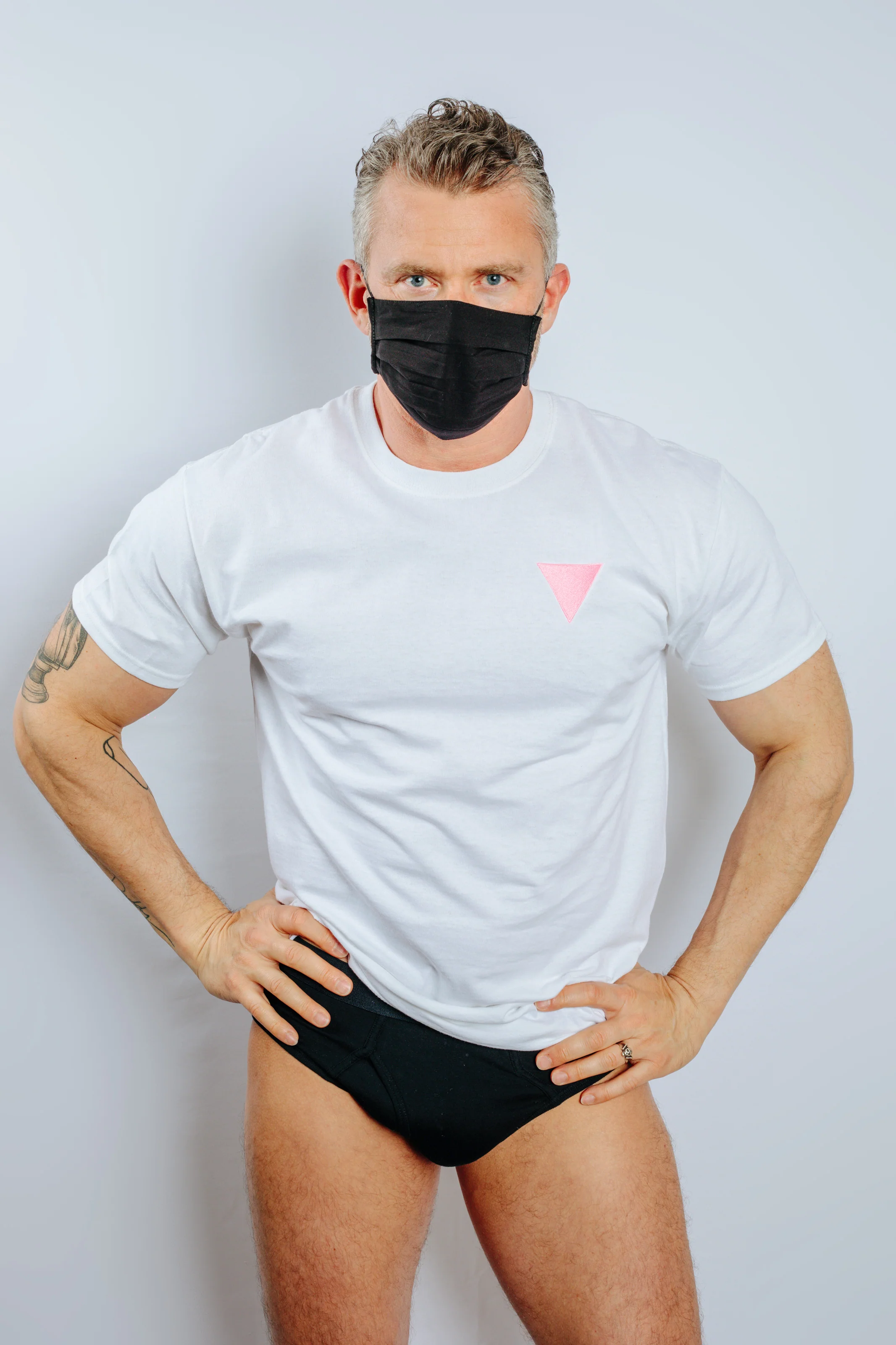 Pink Triangle T-Shirt (Available in Black or White)