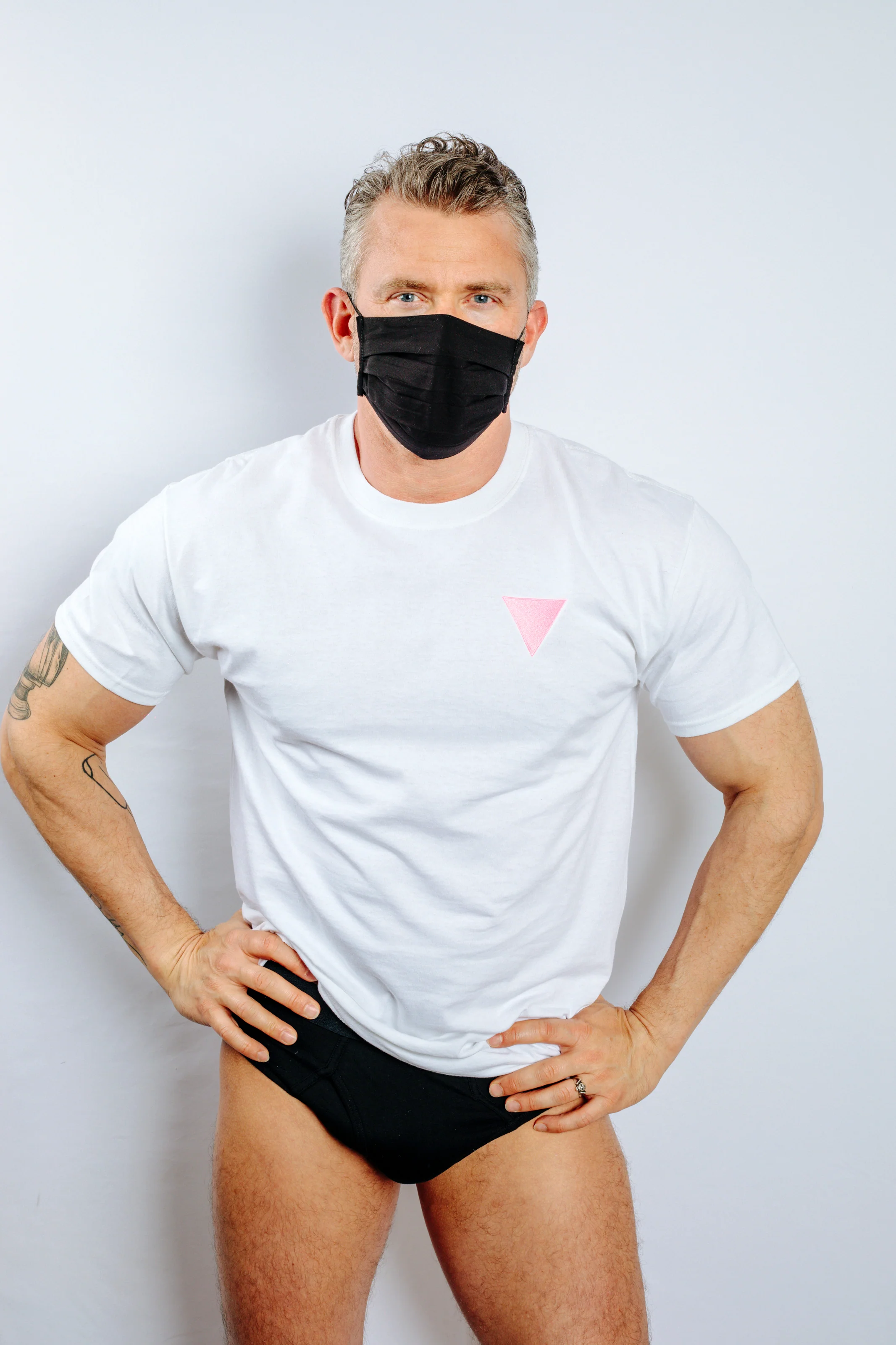 Pink Triangle T-Shirt (Available in Black or White) - Image 2