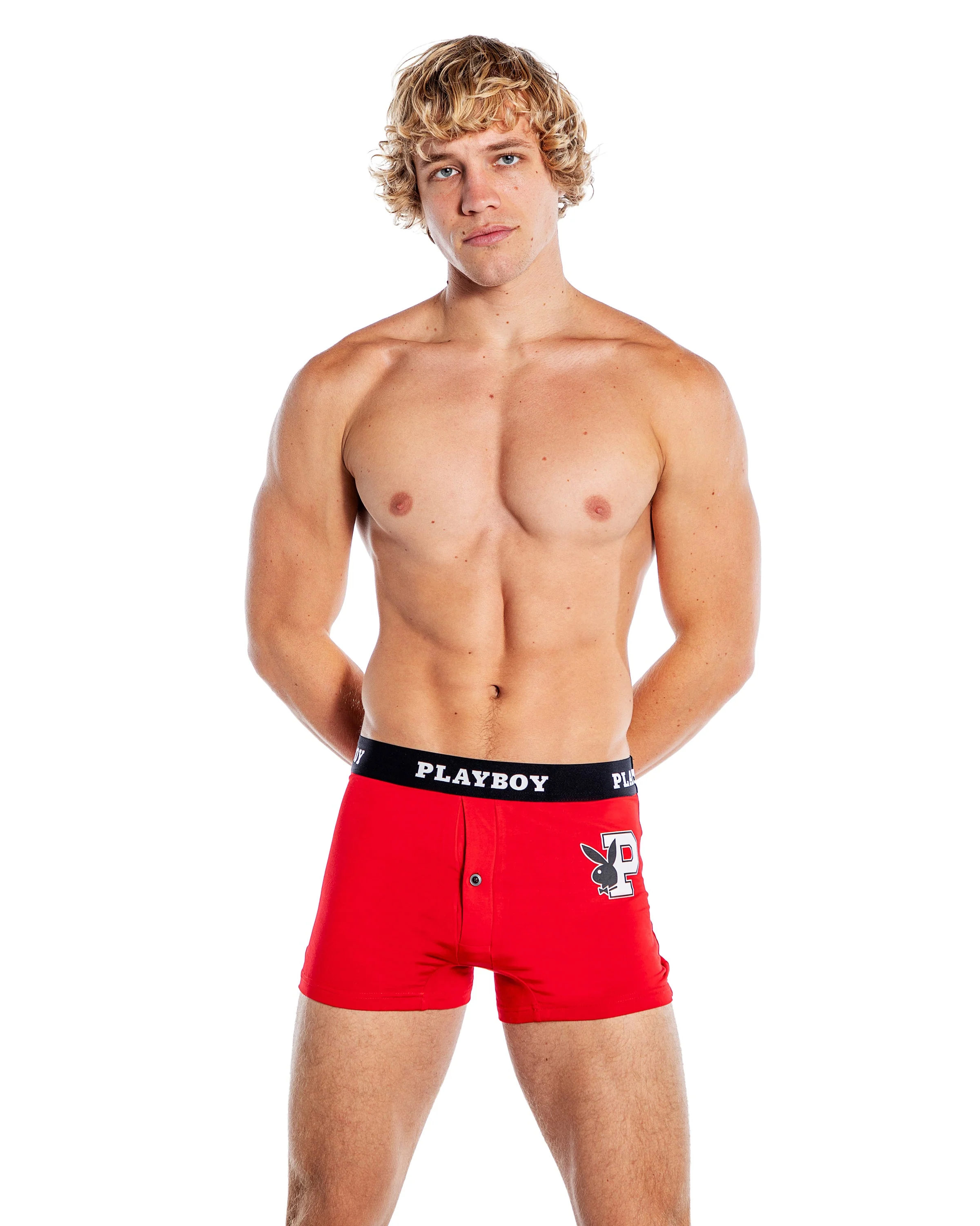 Playboy Mens Varsity Boxer Briefs - Red - Image 3