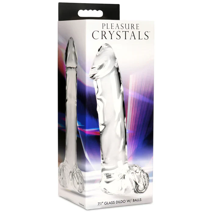 Pleasure Crystals 7.1" Glass Dildo W/ Balls - Image 7